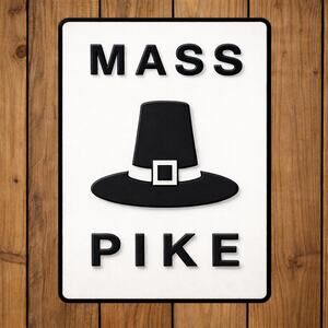MASS PIKE Massachusetts Turnpike Authority Road Sign Freeway Interstate Highway
